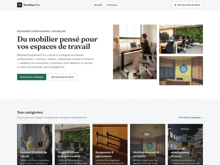 Aperçu du projet Catalogue & devis