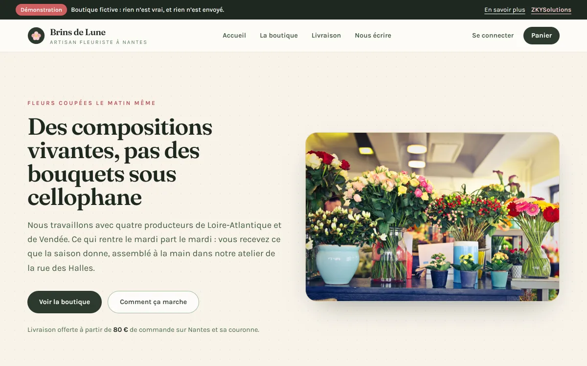 Aperçu du projet Fleuriste & boutique en ligne