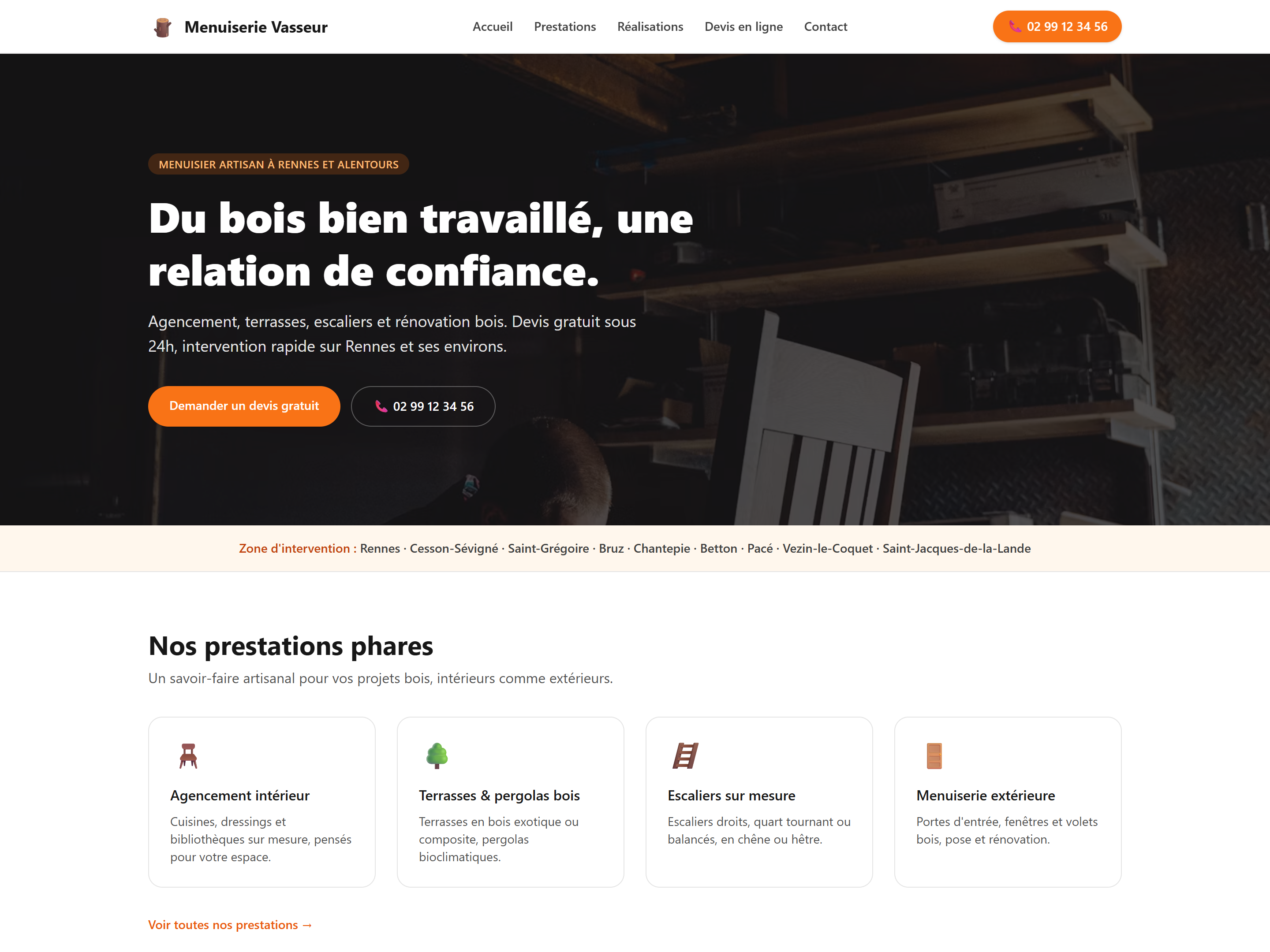Aperçu du projet Menuiserie artisan