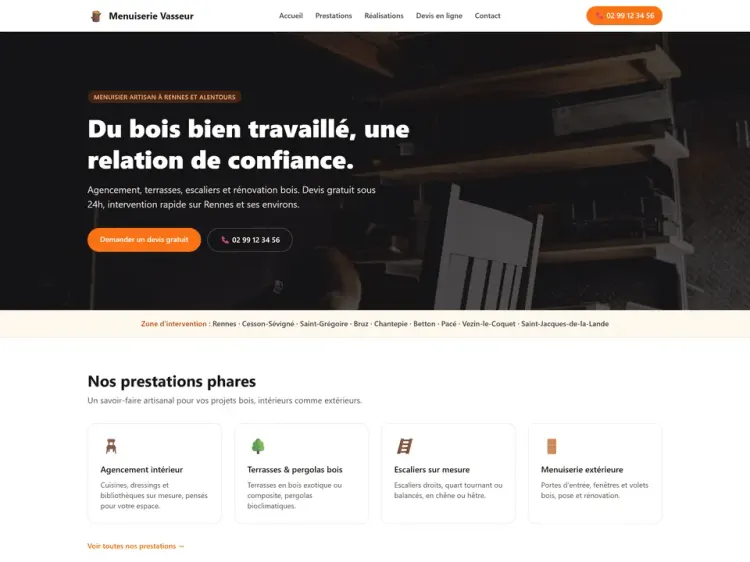 Aperçu du projet Menuiserie artisan