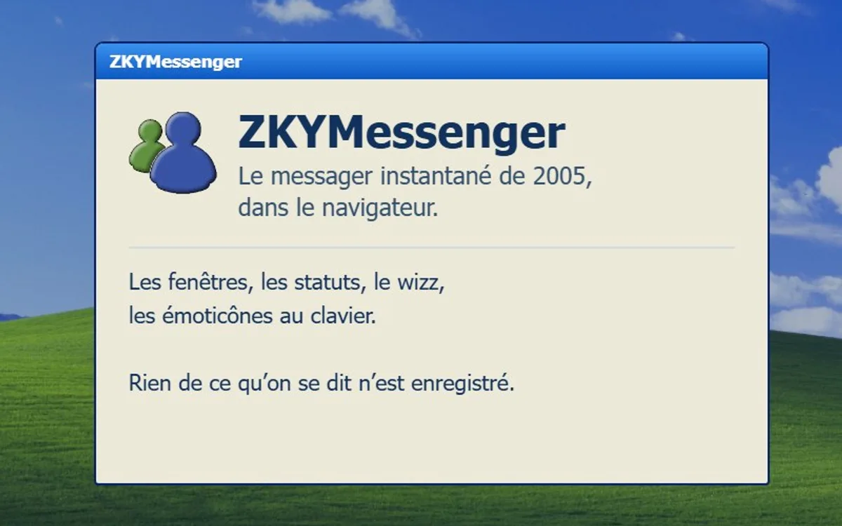 Aperçu du projet ZKYMessenger